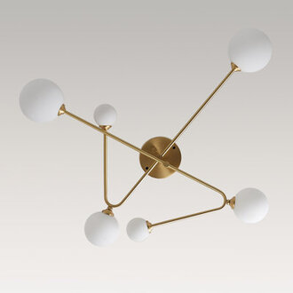 6 - Light Sputnik Glass Globe Linear Semi Flush Mount