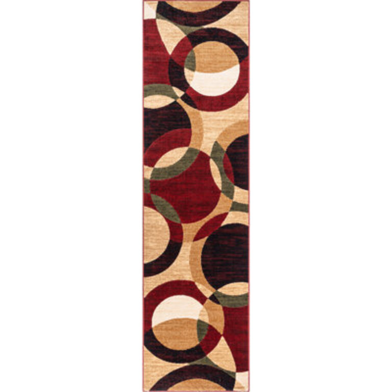 Bingo Red Modern Geometric Rug