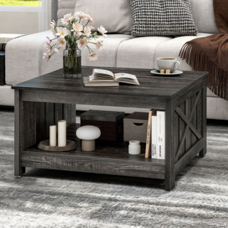 Vesely Farm House 4 Legs Coffee Table with Storage