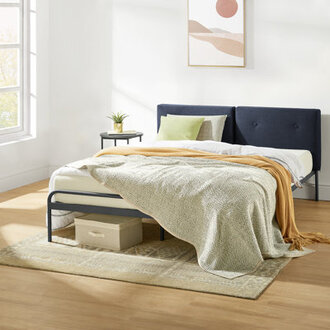 Maggie Upholstered Metal Platform Bed