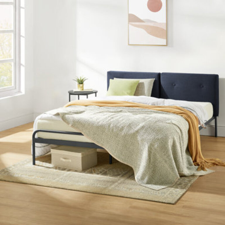 Maggie Upholstered Metal Platform Bed