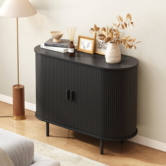 Jamyia Wood Sideboard with 2 Doors and Adjustable Shelves
