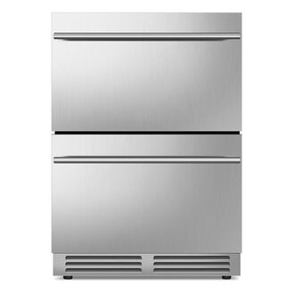 24 Inch Beverage Refrigerator Freestanding or Built-In Holds 230 Cans Under Counter Drawer Cooler Fridge with LED Light and 2 Grid Organizer Classic Series