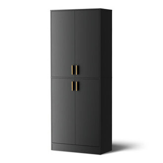 Boscombe 71 H Kitchen Pantry Cabinet with 4 Doors and 2 Adjustable Shelves Tall Kitchen Storage Cabinet for Dining Room Living Room