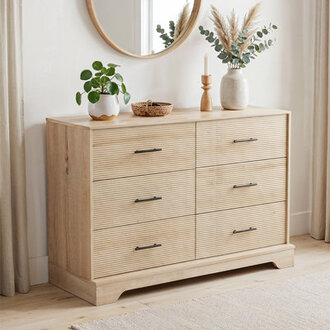 Margareta 6-Drawer Fluted Dresser