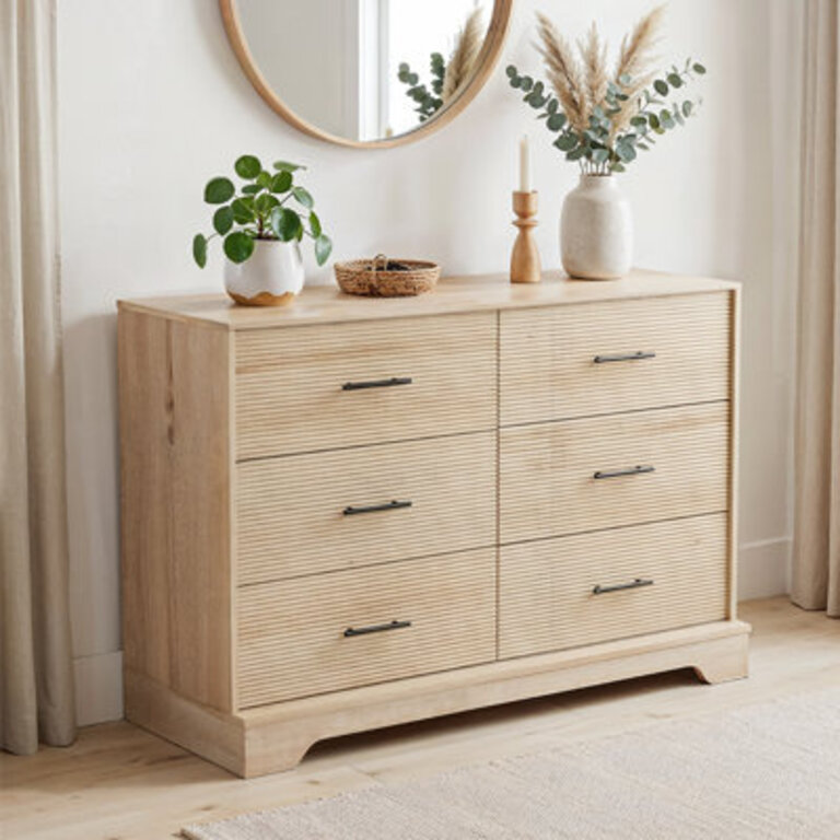 Margareta 6-Drawer Fluted Dresser