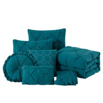 Sydney Pintuck Microfiber 7 Piece Comforter Set