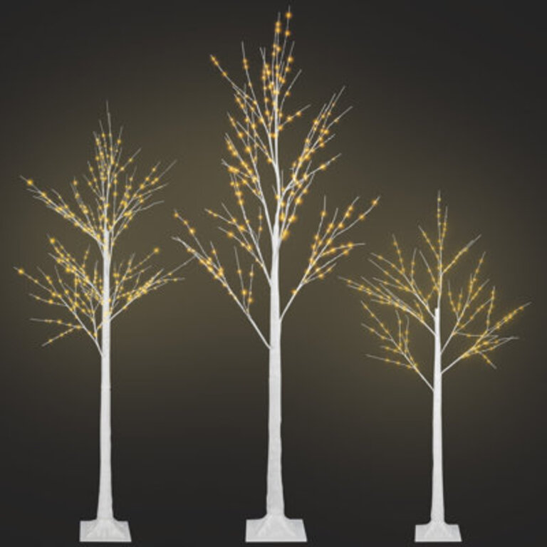 3-Piece White Lighted Artificial Christmas Trees for Decoration Christmas Wedding Party Decorations