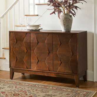 Iasiah Modern 45W 3-Door Solid Wood Sideboard with Adjustable Shelves