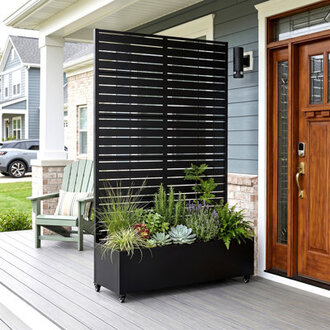 Eulau Metal Planter Box with Wheels