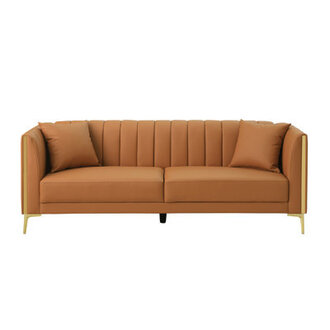 Dreiling Faux Leather Tuxedo Arm Sofa