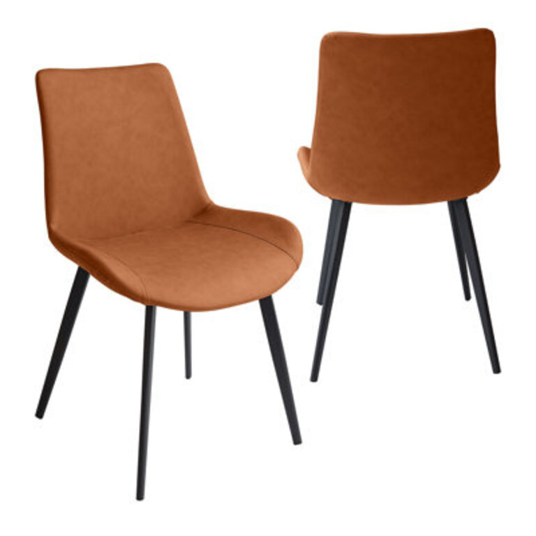 Josman Faux Leather Upholstered Dining Chair with Steel Legs
