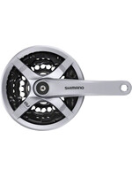 Shimano Shimano Tourney FC-TY501 Crankset - 170mm, 6/7/8 Speed, 42/34/24, Riveted, Square Taper JIS Spindle Interface, Silver