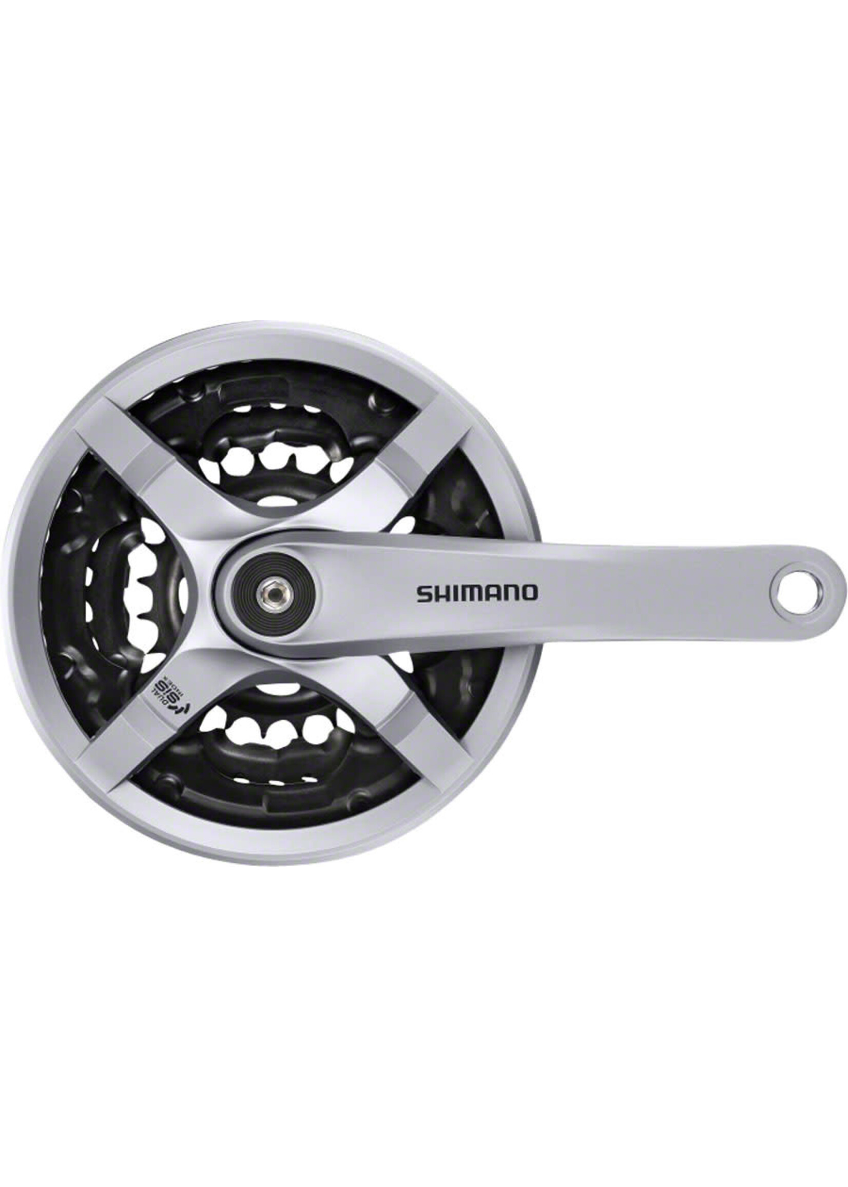 Shimano Shimano Tourney FC-TY501 Crankset - 170mm, 6/7/8 Speed, 42/34/24, Riveted, Square Taper JIS Spindle Interface, Silver