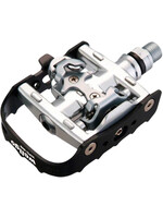 Wellgo Wellgo WPD-95B Pedals - Single Side Clipless (SPD) with Platform, Aluminum, 9/16", Black/Silver