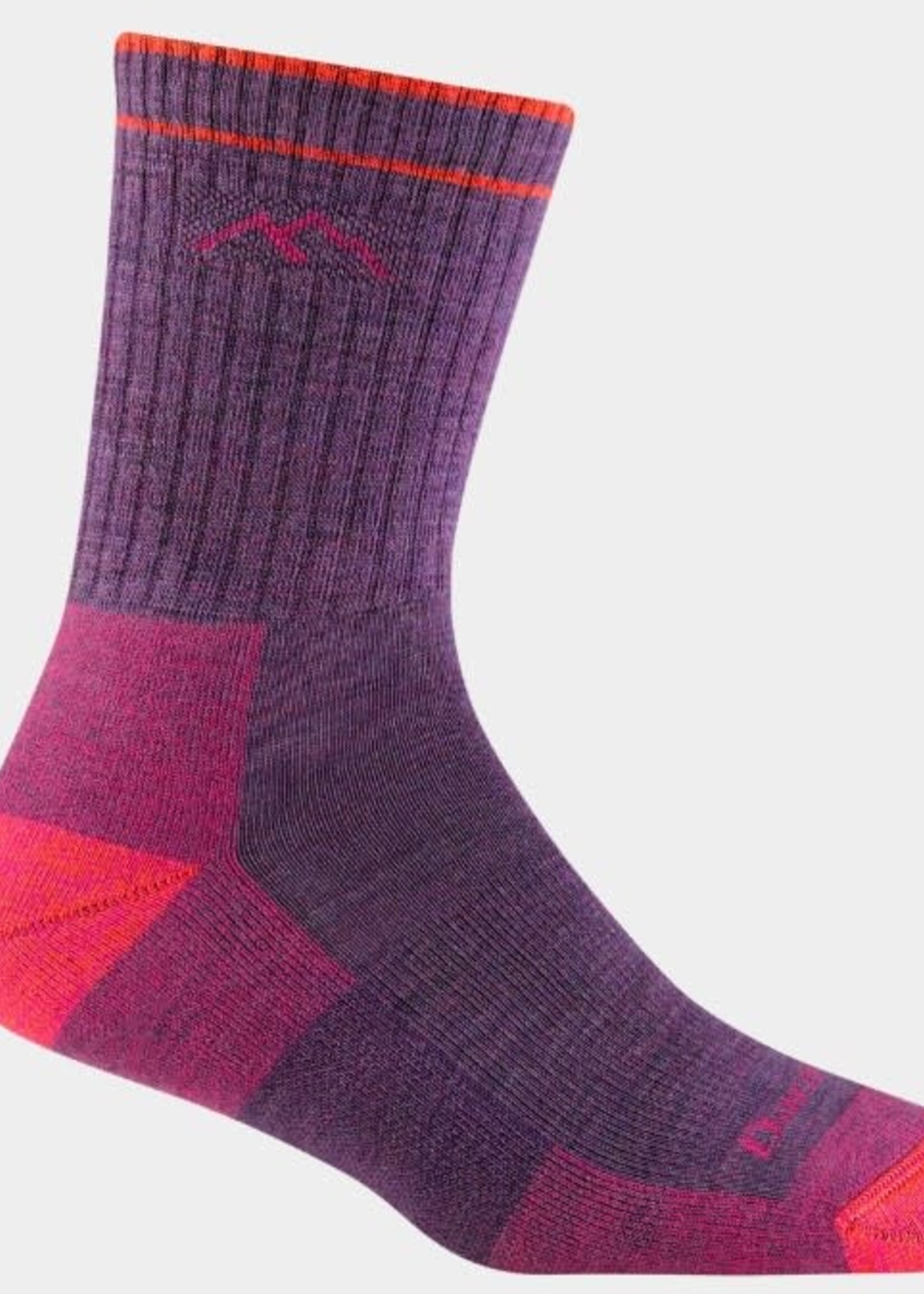 Darn Tough Women's Hiker Micro Crew Midweight Hiking Socks (1903) Plum Heather