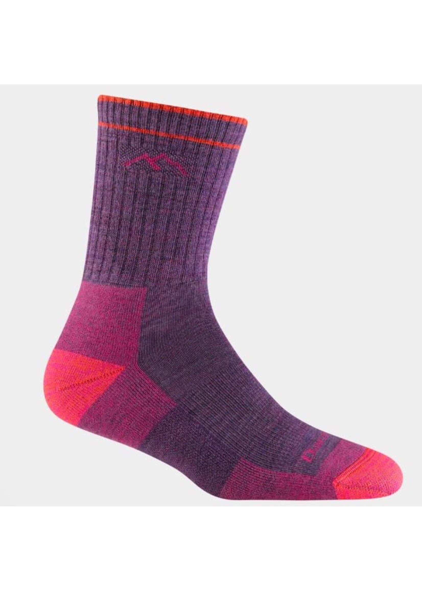 Darn Tough Women's Hiker Micro Crew Midweight Hiking Socks (1903) Plum Heather