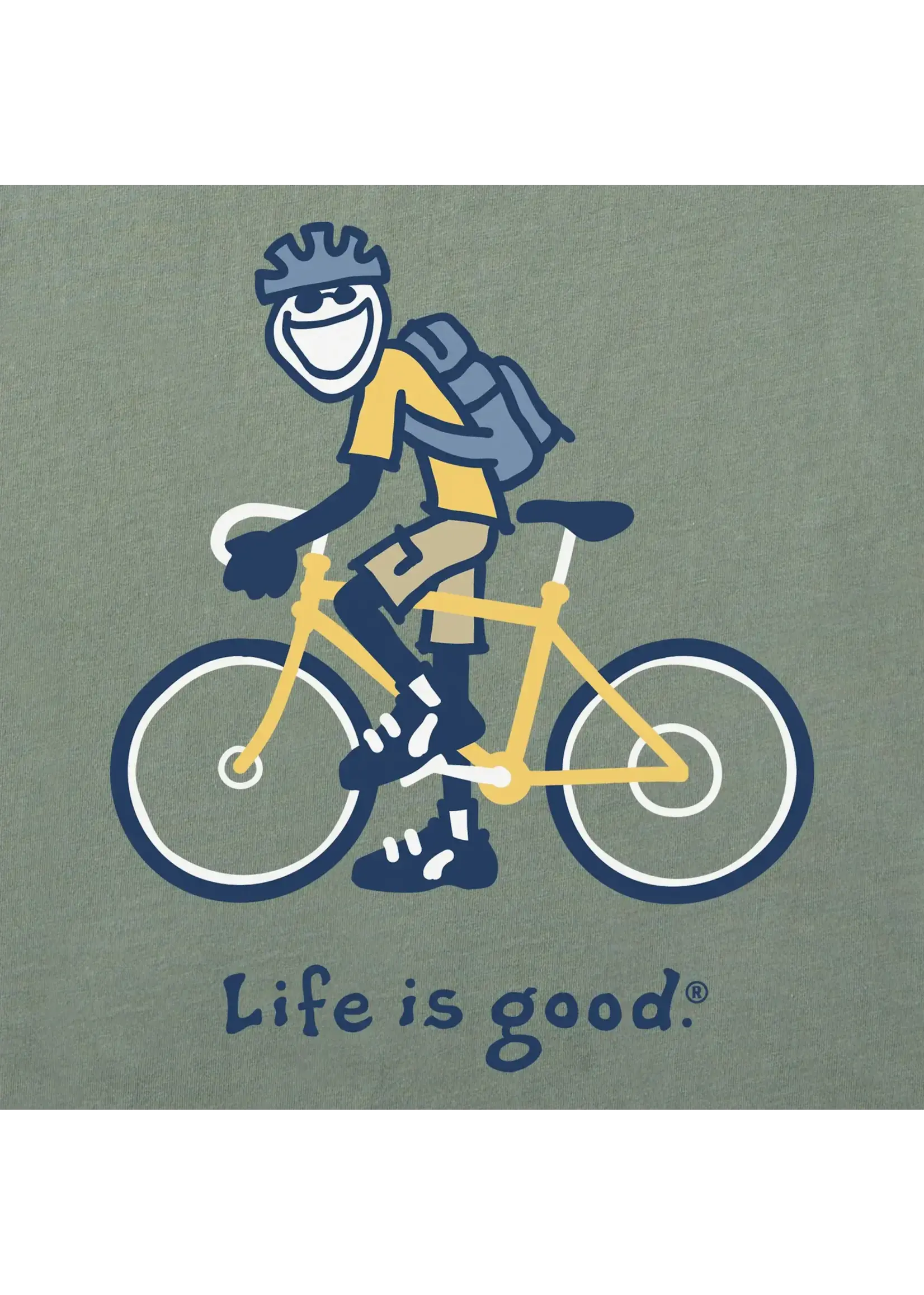 Life is Good Crusher-LITE Tee Jake Biking MossGreen