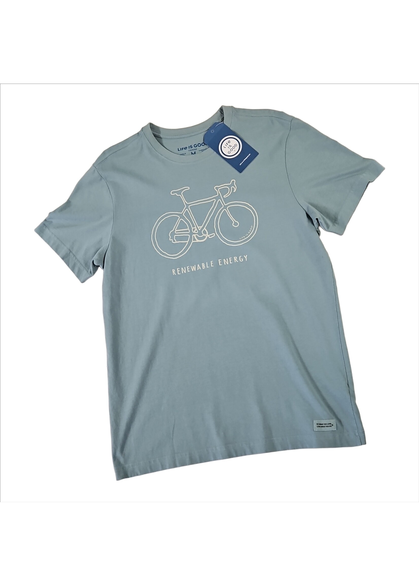 Life is Good Mens Crusher Tee Renewable Energy Bi SmkBlu