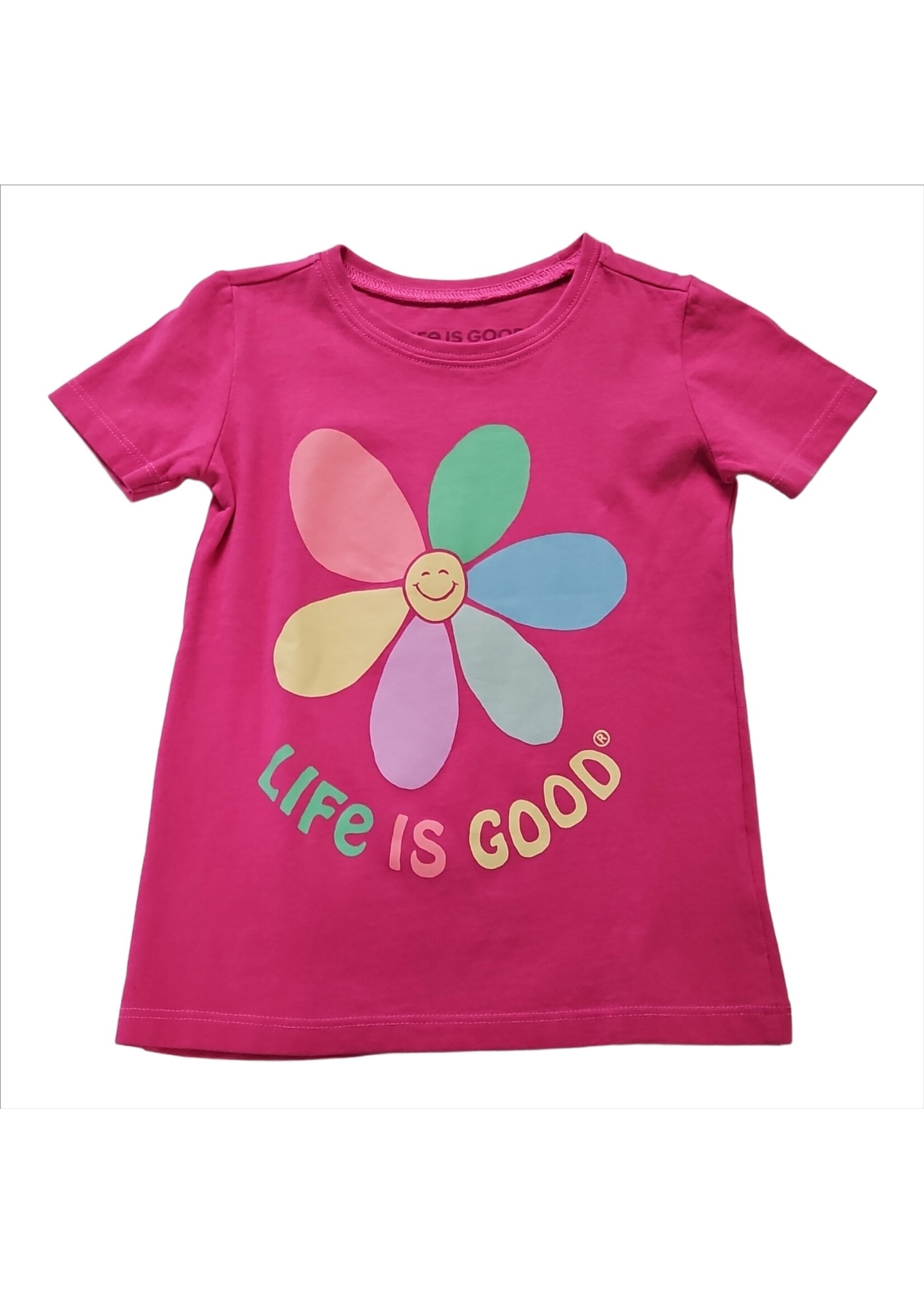 Life is Good Toddler Crusher Tee Happy Daisy RspPnk