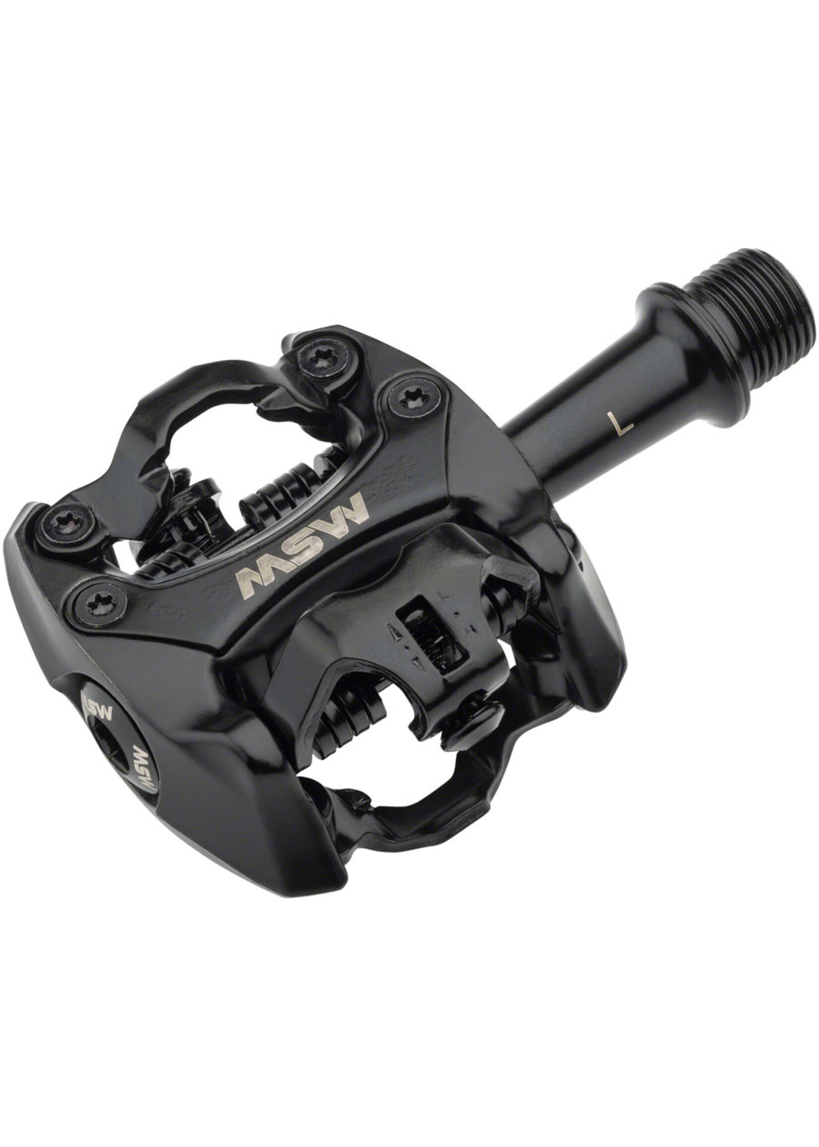 MSW MSW Flash II Pedals - Dual Sided Clipless (SPD), Aluminum, 9/16", Black