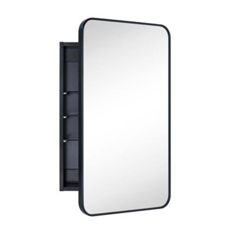 Garnes Recessed or Surface Mount Framed Medicine Cabinet with Adjustable Shelves