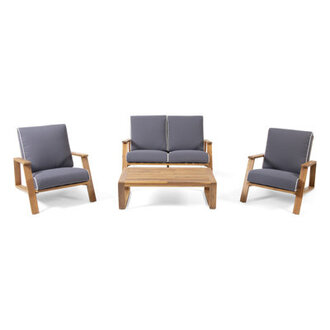 Isham 4 Piece Sofa Seating Group with Cushions