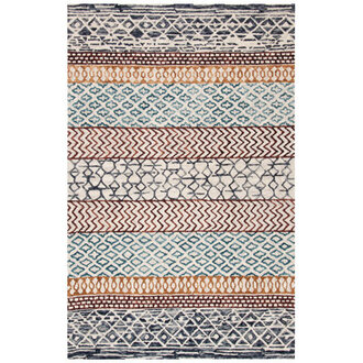 Capri Hand Tufted WoolCotton Southwestern Rug in IvoryCharcoal