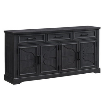 Nayda 66 Wide 3 Drawer Sideboard Buffet Farmhouse 4 Doors Credenza Storage Cabinets with Adjustable Shelves