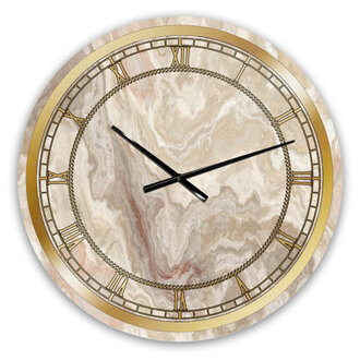 White Onyx Natural White Marble - Glam wall clock