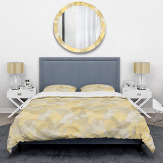 Military Yellow Camouflage Abstract Duvet Cover Set