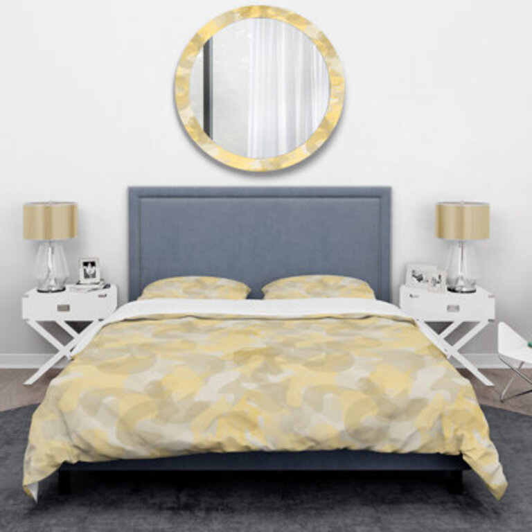 Military Yellow Camouflage Abstract Duvet Cover Set