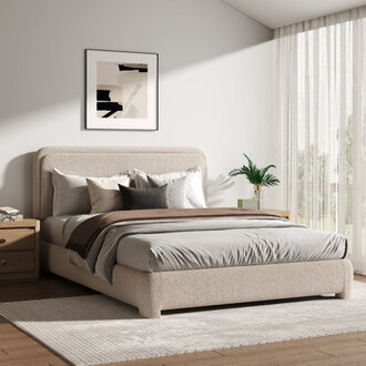 Bensu Boucle Upholstered Platform Bed