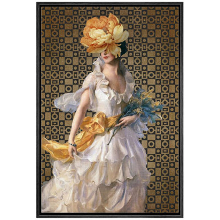 Altered Classical Portraits Idea4Wall Print Wall Art Vintage Fine Art Classic Wedding Dress Flower Woman Nature People Illustrations Pop Art Decorative Element Bohemian Chic For Living Room Bedroom Office