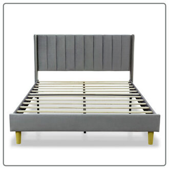 Eriksay Low Profile Upholstered Platform Bed with Wingback Headboard