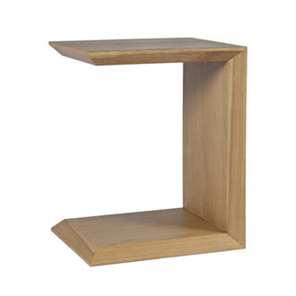 Bilal Modern Beveled Angle Wood Accent End C-Table - Walnut