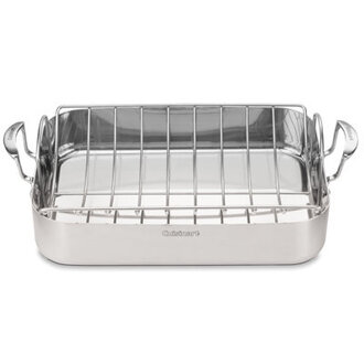 Cuisinart MCP11716BRP1 Multiclad Pro Triple Ply Stainless Cookware Roasting Pan With Rack