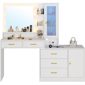 Caryol Vanity Makeup Vanity with Lights