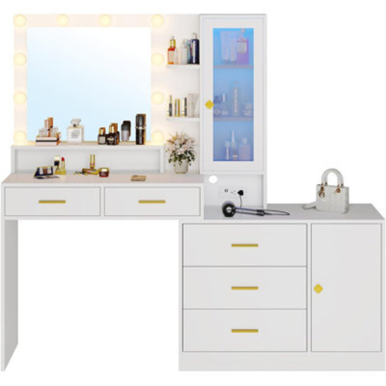 Caryol Vanity Makeup Vanity with Lights
