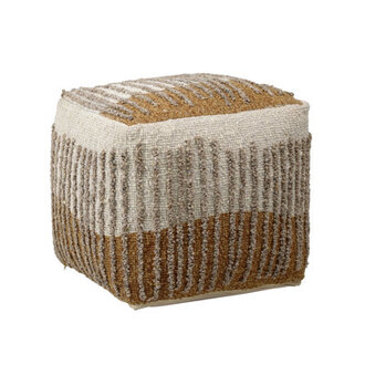 Arluene 16 x 16 Handwoven Wool and Cotton Blend Pouf