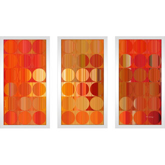Circles And Squares 58 Orange Fire  3 - Pieces