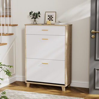 24-30 Pair Shoe Storage Cabinet with Flip Drawer