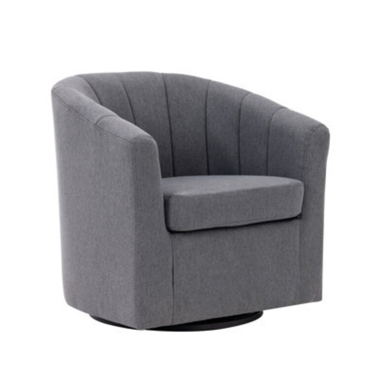 Arleyne Fabric Upholstered Swivel Barrel Chair