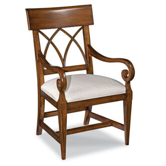 Sheffield Linen Cross Back Arm Chair in SantaBrown