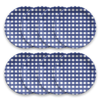 Argus Homemade BlueWhite Gingham Dinner Plates