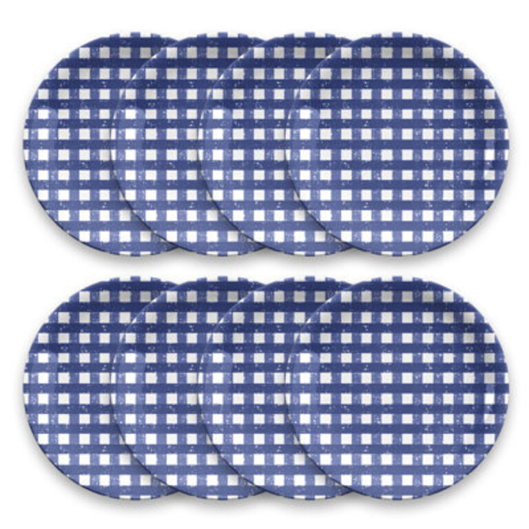 Argus Homemade BlueWhite Gingham Dinner Plates