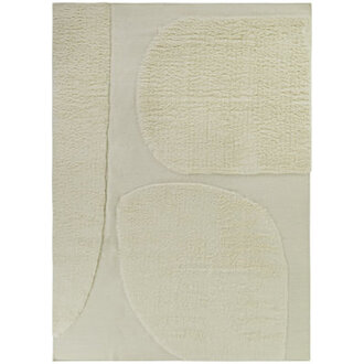 Rectangle Calderon Solid Color Hand Loomed WoolCotton Area Rug in Beige
