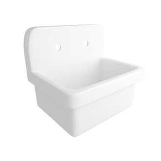 Mason 21-inch White Ceramic Laundry Sink Wall Mount Utility Sink Vintage Sink Farmhouse Laundry Tub