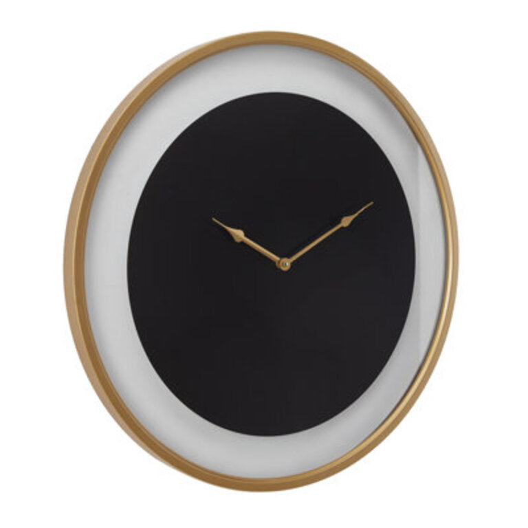 Metal Decorative Wall Clock with Gold Accents