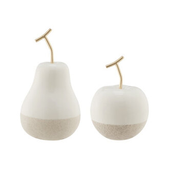 Vost Dipped Fruit Decorative Accent Ceramic Sculpture Figure Set Of 2